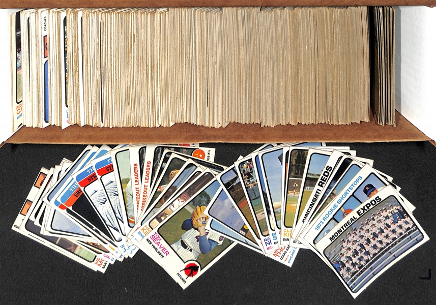 Lot of 500+ 1973 Topps Baseball Cards w. Nolan Ryan
